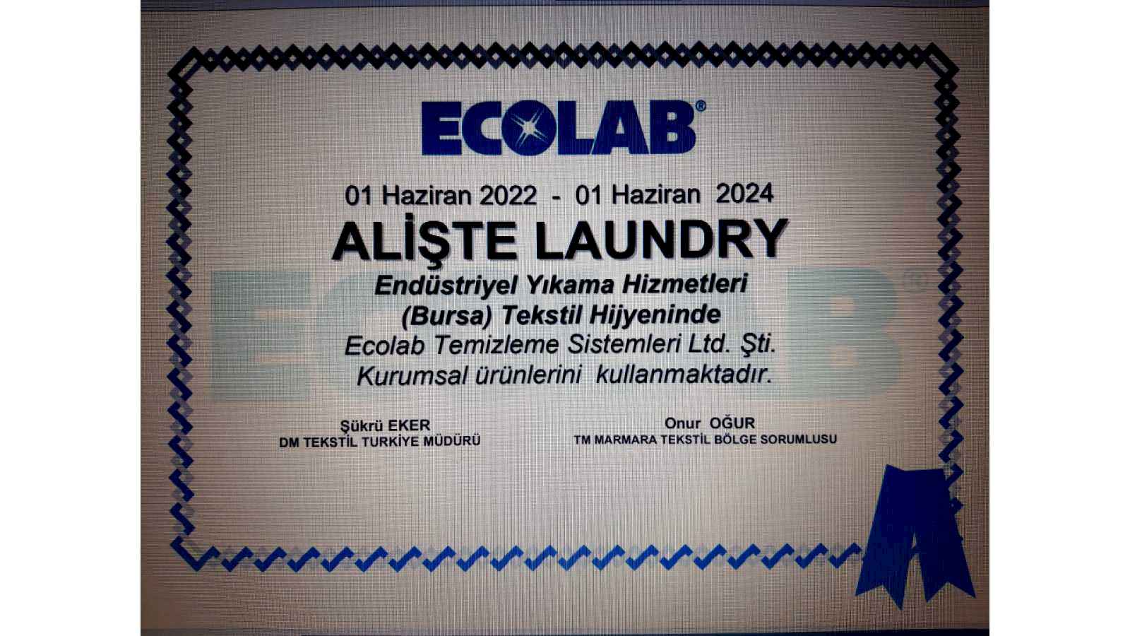 ECOLAB - ALİŞTE Belge